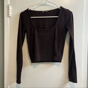 Zara - Square Neckline Crop Sweater
